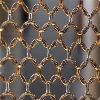 Altın Renk 1.2mm Mimari Metal Hasır Zincir Bağlantı Perdesi
