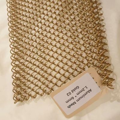 Sergi Salonu için 6 * 6mm Ağır Metal Zincir Bağlantı Perdeleri Altın Mimari Alüminyum