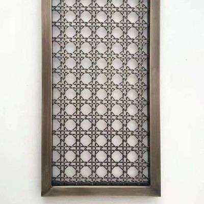 Broken Brass Crimped Wire Grille Diamond Mesh 3-10mm Aperture