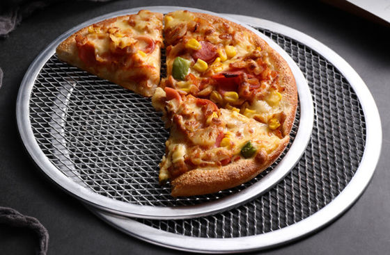 Yüksek Mukavemetli Yuvarlak Alüminyum Pizza Ekran Örgüsü Pişirme Tepsisi Örgüsü 6 İnç 22 İnç