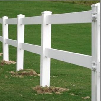Heavy Duty 2 Rails 3 Rails Pvc At Çit Çiftlik için Vinil Çit