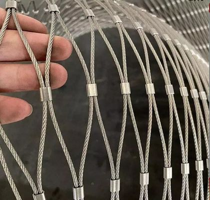 Özel Gümüş Paslanmaz Çelik İp Ağı Mimarlık Koruması için Geri Dönüştürülebilir Bakım Ücretsiz