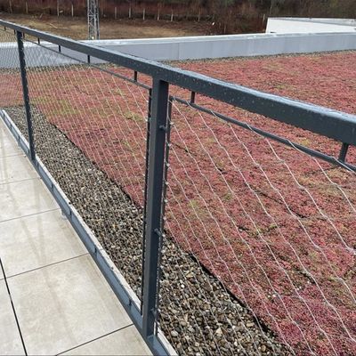 Mimarlık için paslanmaz çelik kablo halat ağı elmas esnek ekran hayvanat bahçesi hayvan çitleri güvenli