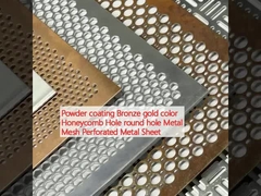 Toz kaplama Bronz altın renk Bal çekirdeği Delik yuvarlak delik Metal örgü Perforasyonlu metal levha