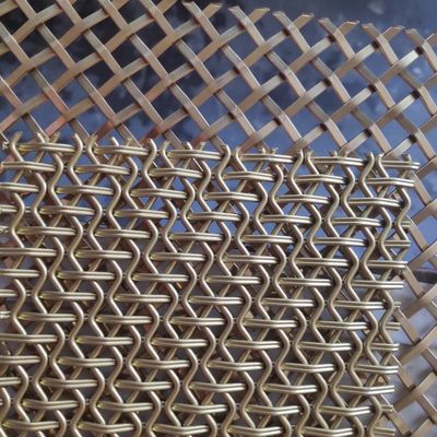 Broken Brass Crimped Wire Grille Diamond Mesh 3-10mm Aperture