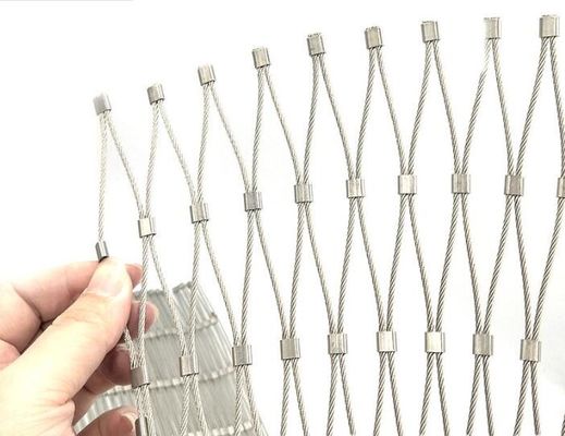 304 Paslanmaz Çelik Halat Örgü Esnek Güvenlik Ağı Korkuluk ve Hayvanat Bahçesi Kafesleri için Özelleştirilmiş Boyutlu Dekoratif Tel Halat Örgü