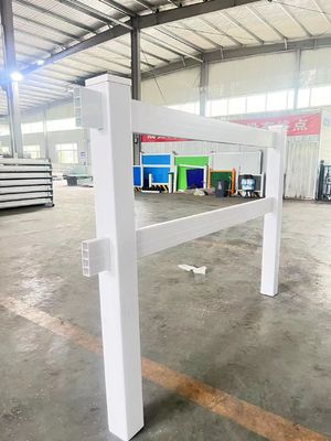 ASTM PVC At Çiftliği Çit 2 Raylar Beyaz Gri