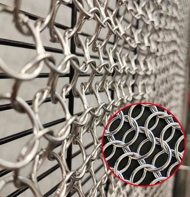 Brass Antique Finish Ring Mesh Curtain for Interior Design Partition Divider Stainless Steel Woven Ring Mesh