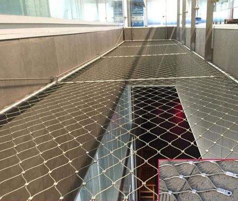 Özel Gümüş Paslanmaz Çelik İp Ağı Mimarlık Koruması için Geri Dönüştürülebilir Bakım Ücretsiz