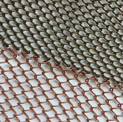 Altın renk Anti pas Alüminyum Dekoratif Mesh Metal Bobin Perdeler