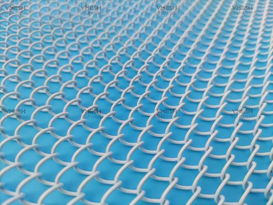Özelleştirilmiş Boyut 6 * 6mm Zincir Bağlantı Metal Perde Çiftler halinde Tasarım Şömine Ekran Mesh