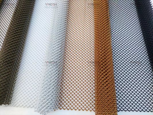 Şömine Ekran Mesh için Güvenlik 1.2mm Altın Renk Zincir Bağlantı Metal Perde Tasarımı