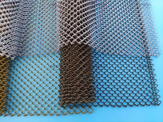 Ev Ev İçi Metal Mesh Altın Renk Çelik Malzeme Şömine Mesh Ekran Perde