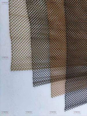 Şömine Ekran Mesh için Güvenlik 1.2mm Altın Renk Zincir Bağlantı Metal Perde Tasarımı