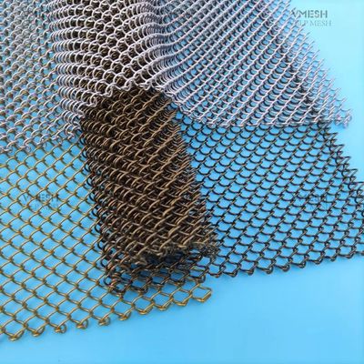 Altın renk Anti pas Alüminyum Dekoratif Mesh Metal Bobin Perdeler