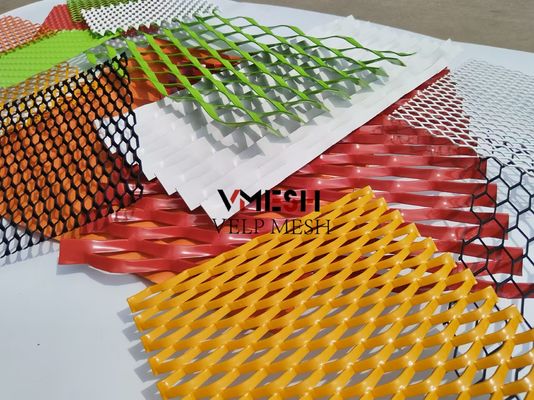 PVDF Alüminyum Genişletilmiş Metal Mesh 5.5mm 6.0mm Duvar Kaplama Havalandırılmış Cepheler