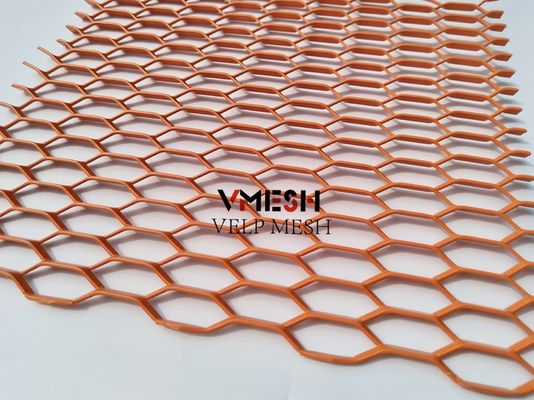 PVDF Alüminyum Genişletilmiş Metal Mesh 5.5mm 6.0mm Duvar Kaplama Havalandırılmış Cepheler