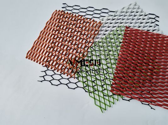 Dekoratif Alüminyum Genişletilmiş Mesh Tavan Cephesi Metal Mesh Metal Bölücü Yaprak