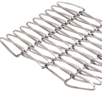 Dekoratif Paslanmaz Çelik Düz Spiral Perde Duvarı için Dokunmuş Tel Ağı