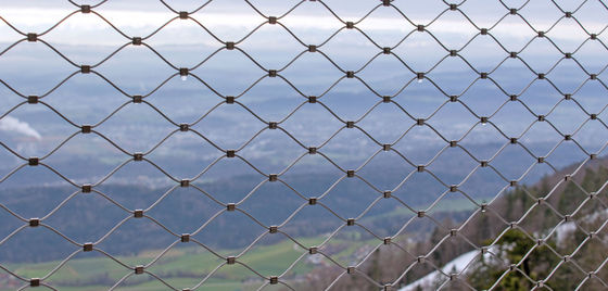 Mimarlık için paslanmaz çelik kablo halat ağı elmas esnek ekran hayvanat bahçesi hayvan çitleri güvenli