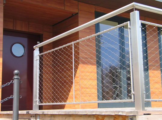 Hafif Paslanmaz Güvenlik Çiti Paslanmaz Çelik Halat Ağ Örgüsü, Elmas Delik Şekli