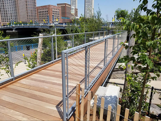 Hafif Paslanmaz Güvenlik Çiti Paslanmaz Çelik Halat Ağ Örgüsü, Elmas Delik Şekli