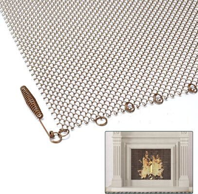 Ev Ev İçi Metal Mesh Altın Renk Çelik Malzeme Şömine Mesh Ekran Perde
