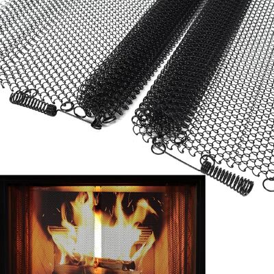Şömine Ekranı İçin Kullanılan Isı Bariyeri Metal Zincir Bağlantı Örgü Perdesi