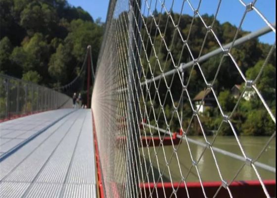 Paslanmaz Çelik Halat Tel Örgü 3.0mm 3.2mm PVDF Kaplı Güvenlik Ağı