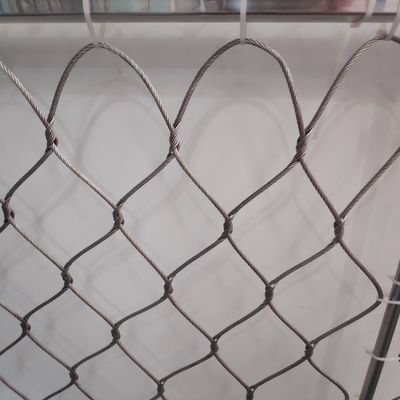 SS304 7*7 Hayvanat Bahçesi Eskrim İçin Esnek Kablo Teli Mesh Netting