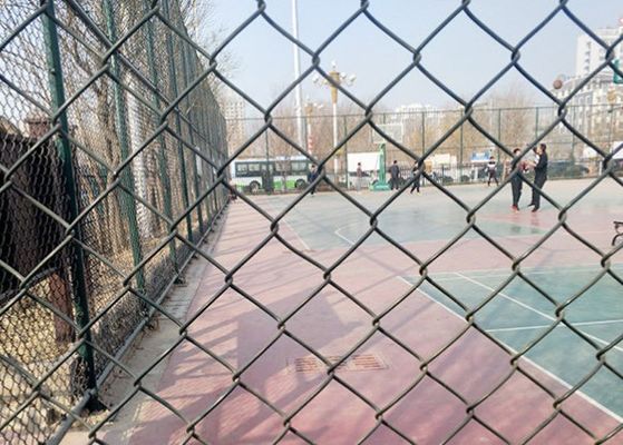 Sıcak Daldırma Galvanizli Yeşil Zincir Bağlantı Çit 1.5m 2.0m Yükseklik