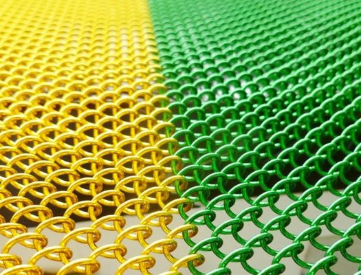 Oda Duvar Dekor Metal Ekran için Mesh 0.8mm Metal Zincir Bağlantı Perde Perdesi