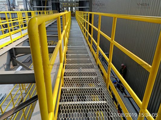 Ağır Hizmet Geçidi Altıgen Delik Genişletilmiş Metal Çelik Kaymaz ızgara