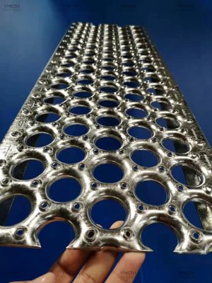 Sıcak Daldırma Galvanizli 5 Delik Yuvarlak Kanal Perf O Kavrama Izgarası 300mm Genişlik
