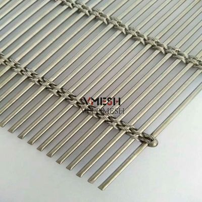 Dekoratif paslanmaz çelik kablo çubuğu Cephane perdesine dokunan metal tel örgü