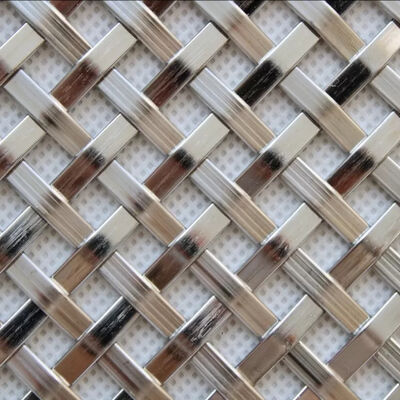 Antika Bakır Düz Paslanmaz Çelik Tel Dekoratif Crimped Dokumalı Tel Mesh Paneller ızgaralar