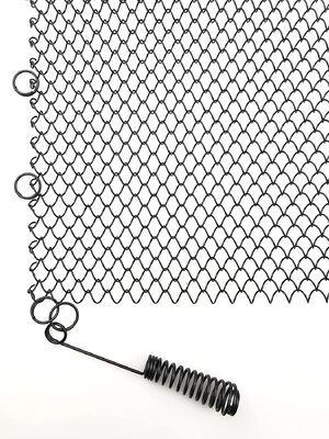 Siyah Toz Boyalı File Perde Şömine Güvenlik Perdesi