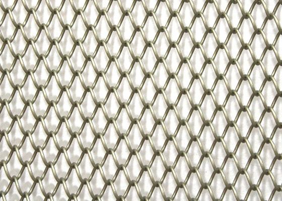 Zincir Bağlantı Mimari Metal Mesh 3.8mm 8.0mm Halka Dekoratif Metal Bobin Perdelik
